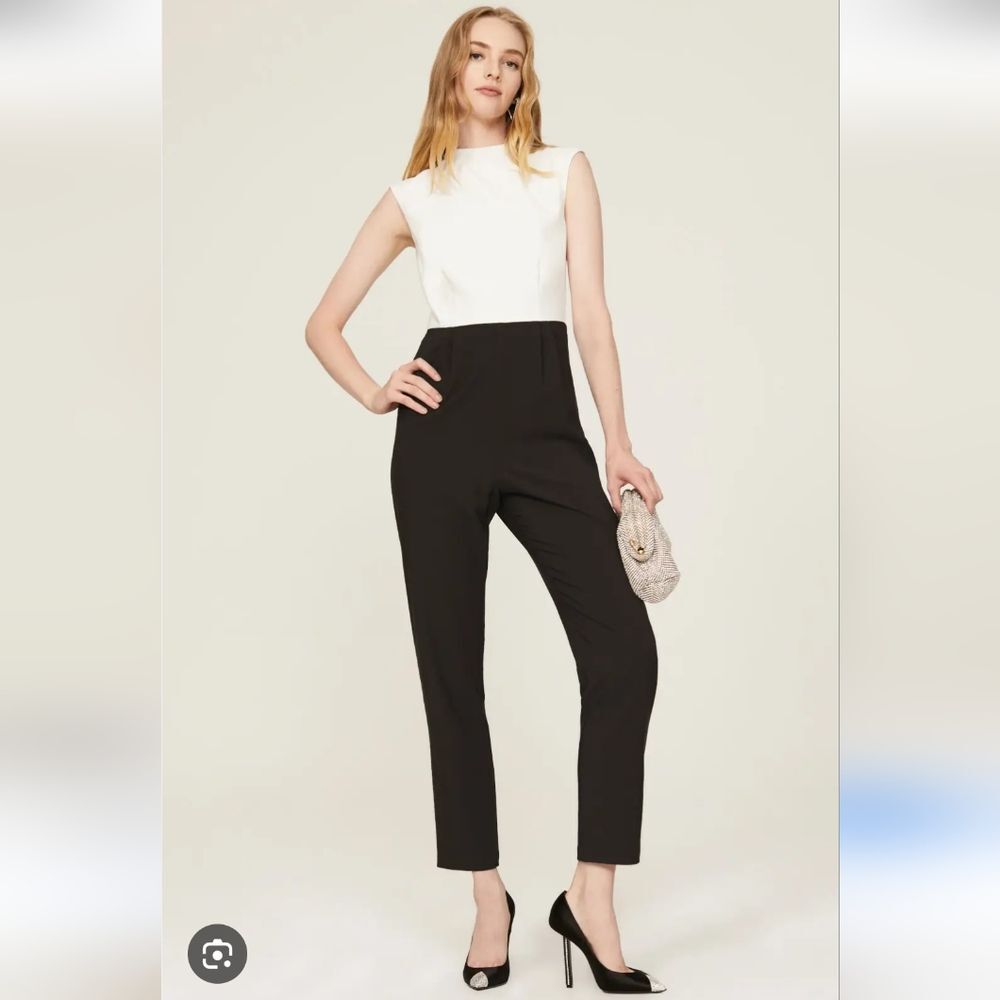 Hutch Colorblock Open Back Black Jumpsuit Size 0